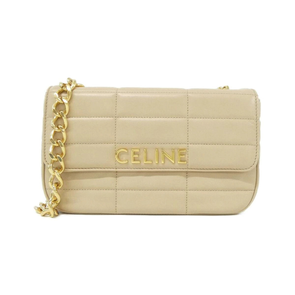 Celine Matelasse Monochrome Chain Shoulder Bag quilted leather